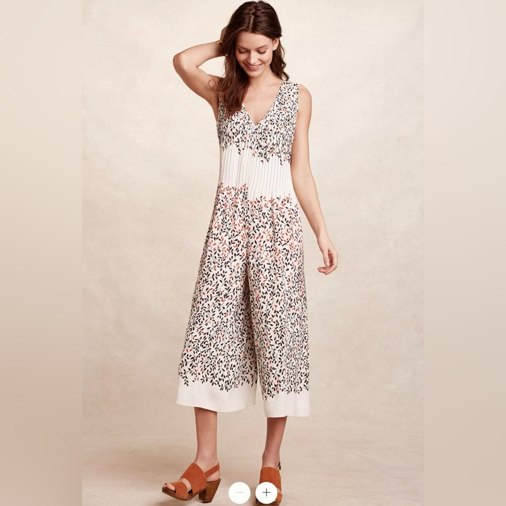 Anthropologie elevenses Arboreta Jumpsuit Size S